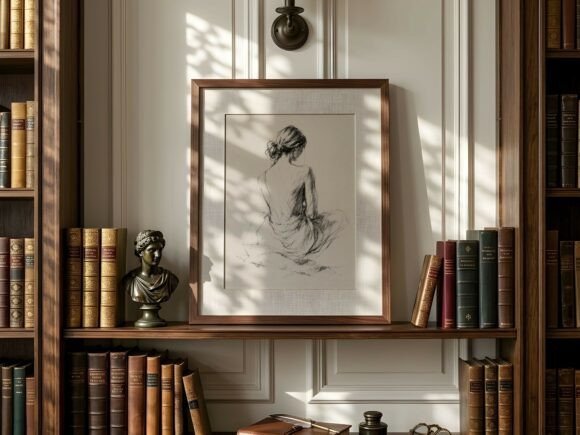 Download Parisian Library Bookcase Frame Mockup - Frame mockup Collection