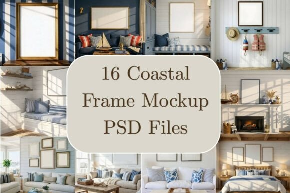 Download 16 Coastal Wood Frame Mockup Bundle - Frame mockup Collection