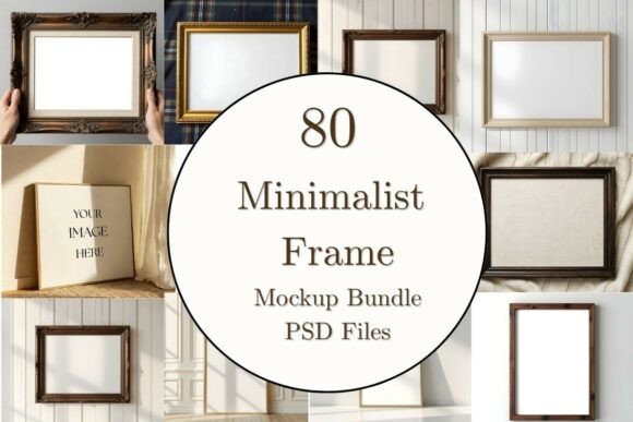 Download 80 Minimalist Wood Frame Mockup Bundle - Frame mockup Collection