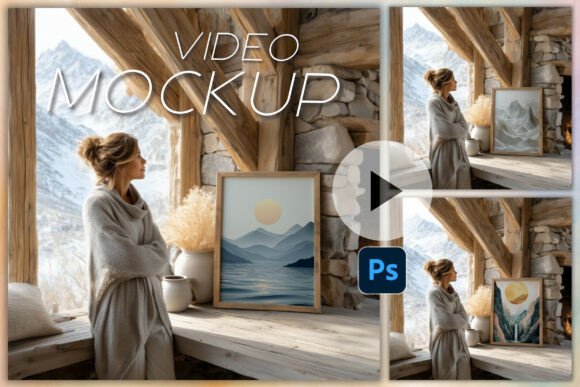Download Wallart Video Mockup PSD Frame Mockup - Premium Resources
