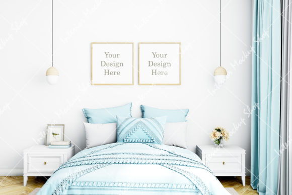 Download Frame Mockup Set of 2, Bedroom Mockup - Frame mockup Collection