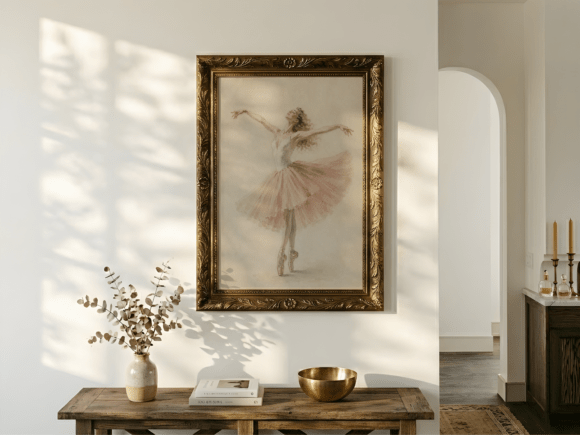 Download Gold Vintage Frame Mockup Console Table - Frame mockup Collection