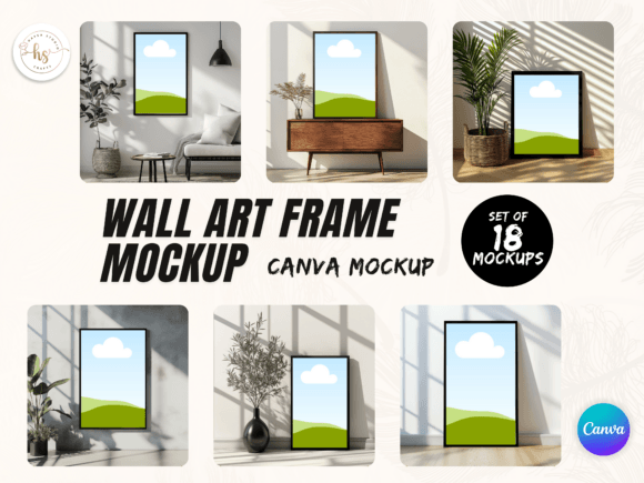 Download WallArt Canva Canvas Frame Mockup Bundle - Frame mockup Collection