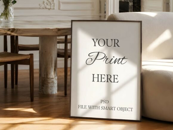 Download Parisian Dark Floor Frame Mockup PSD - Frame mockup Collection