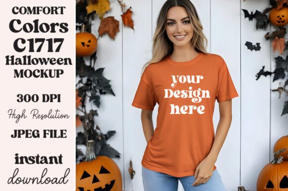 Download Comfort Colors 1717 Halloween Mockup 143 - Premium Bundle