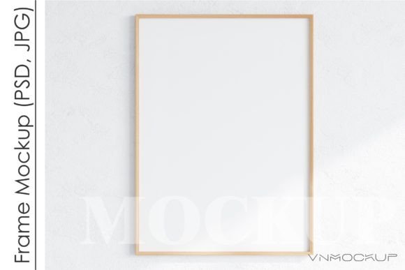 Download Minimalist Frame Mockup, Vertical Wooden - Frame mockup Collection