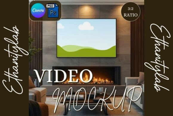 Download Fireplace Video Frame Mockup - Frame mockup Collection