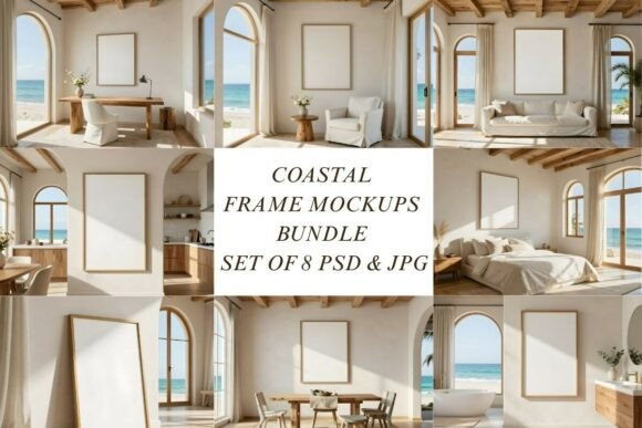 Download 8 Coastal Frame Mockup Bundle - Frame mockup Collection